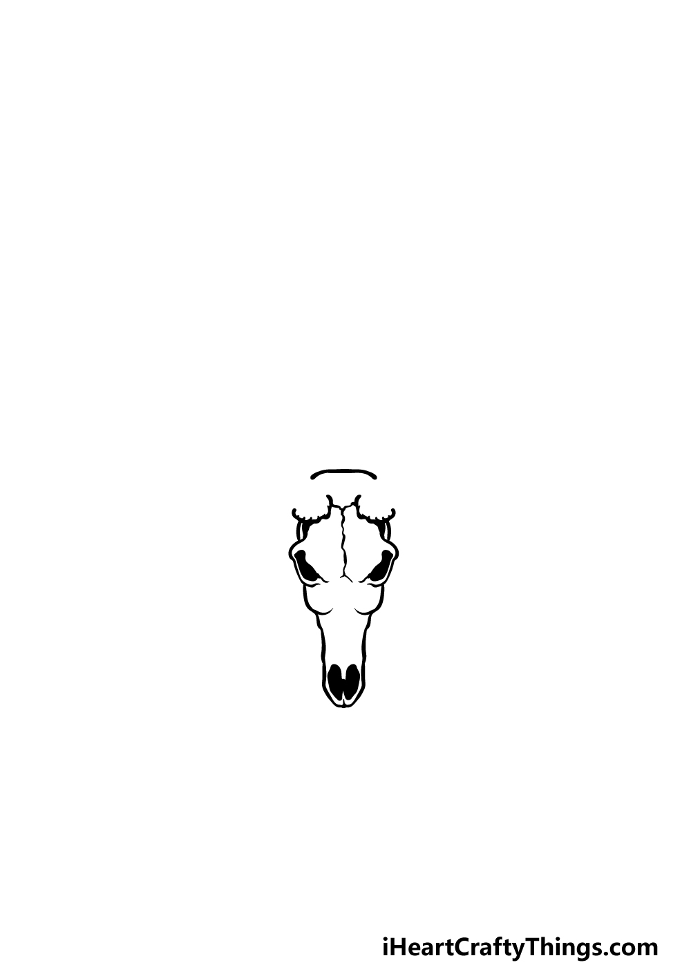 drawing a deer skull step 1