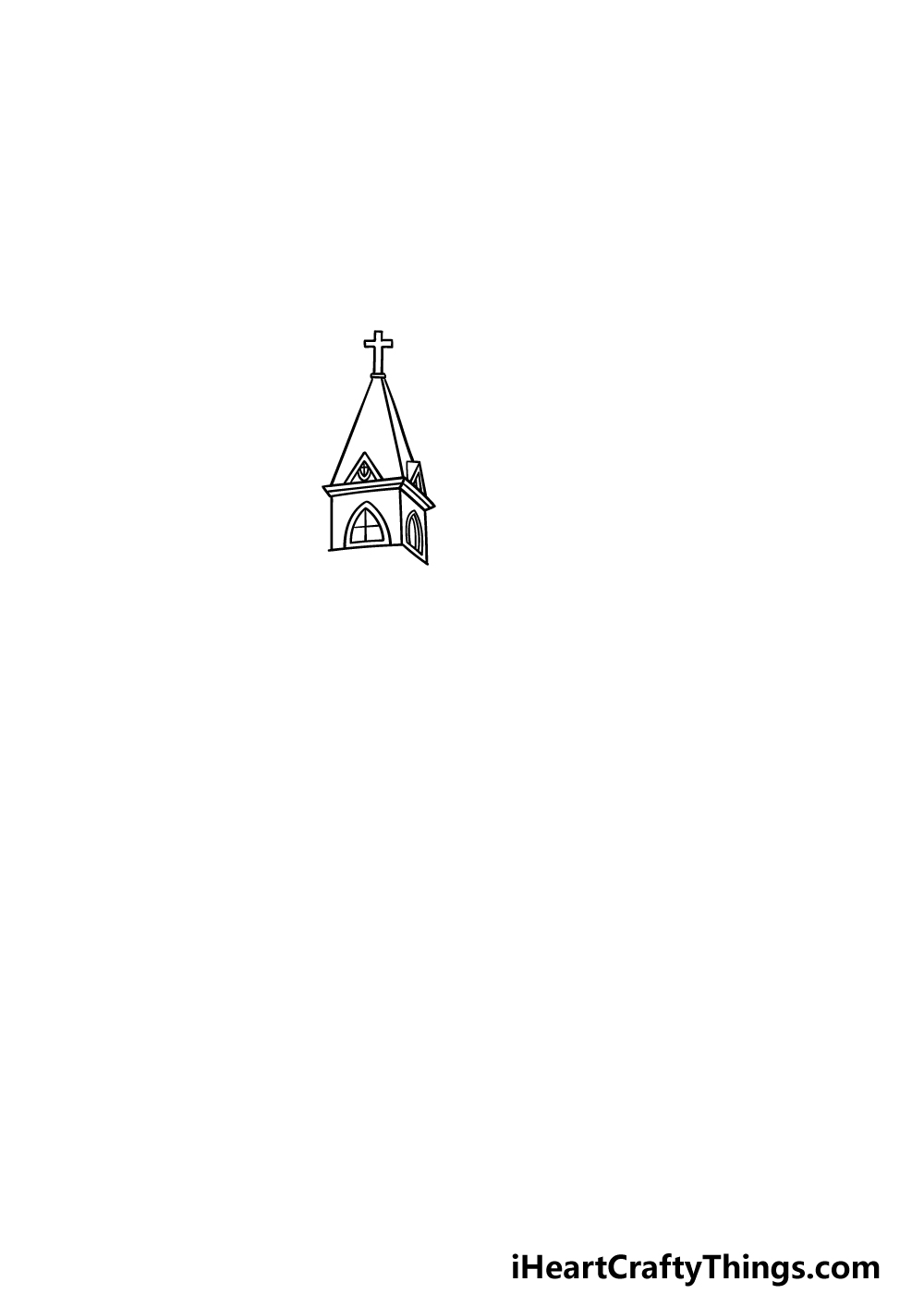 drawing a church step 1