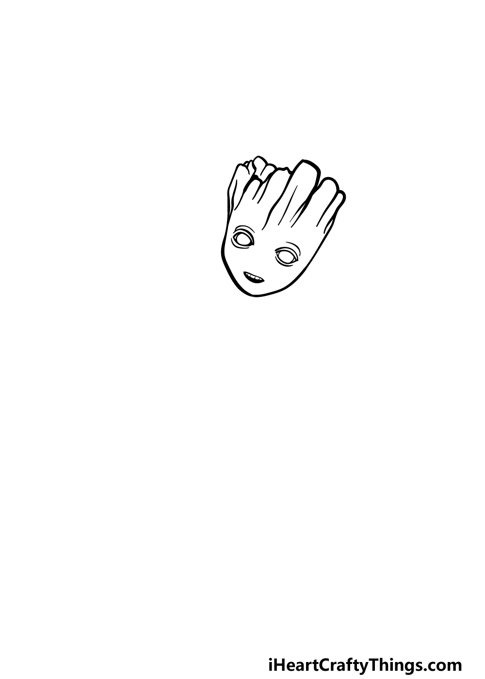 drawing Baby Groot step 1