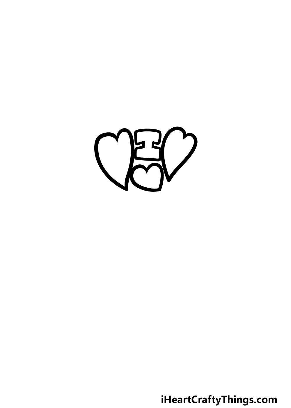 drawing I Love You step 1