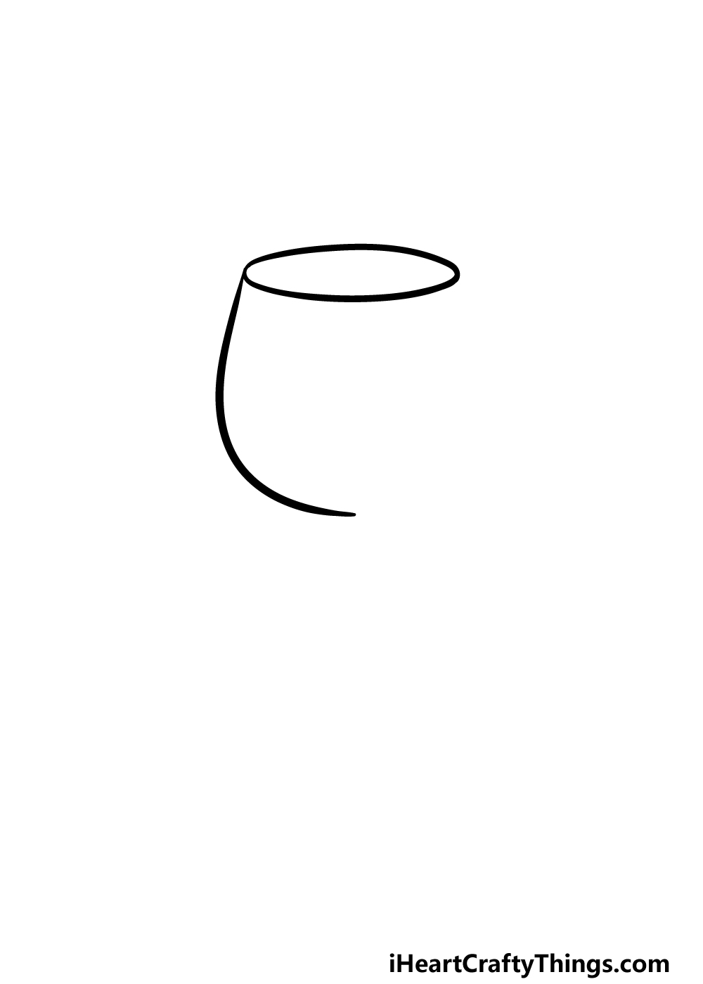 drawing a wine glass step 1