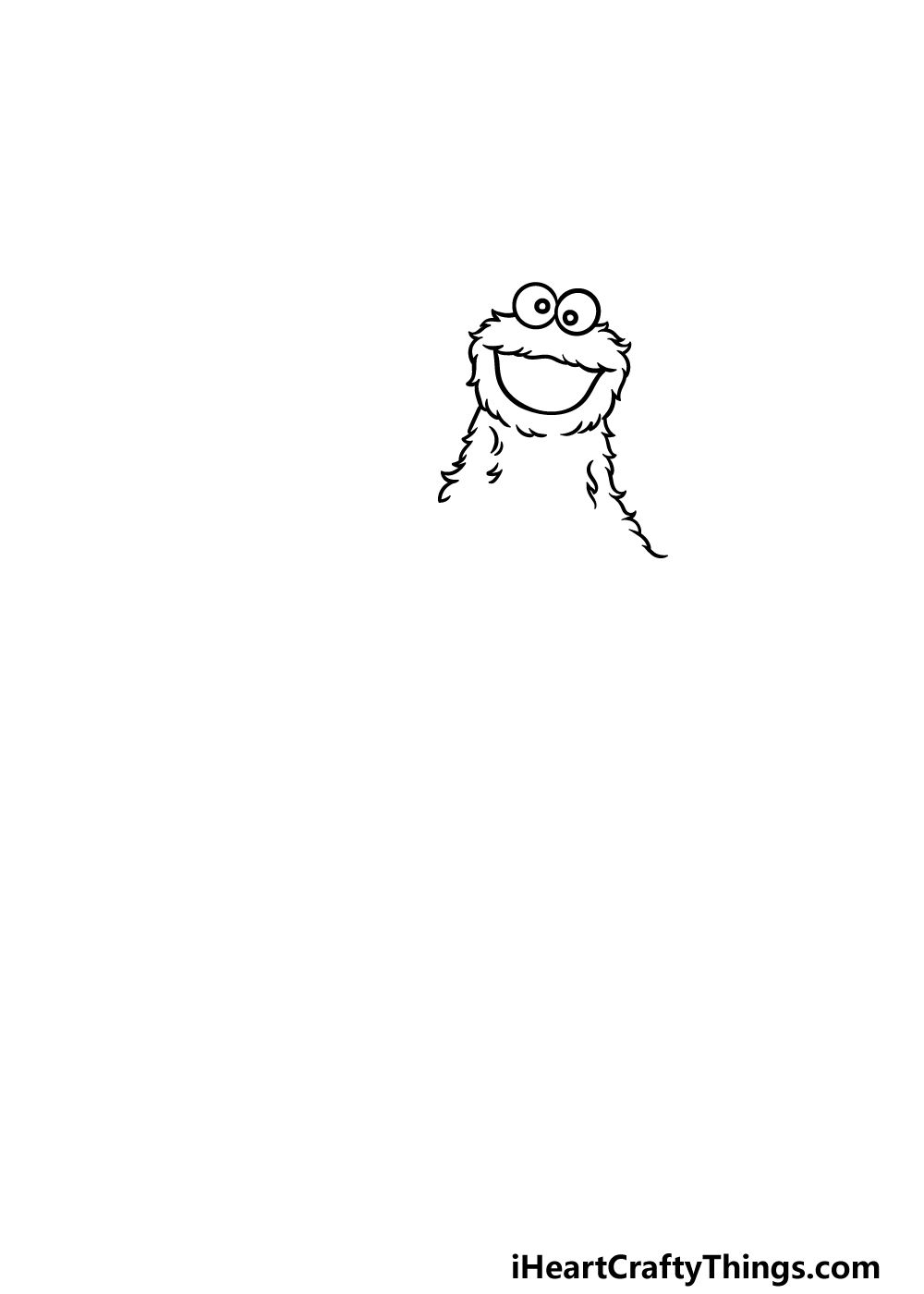 drawing a cookie monster step 1