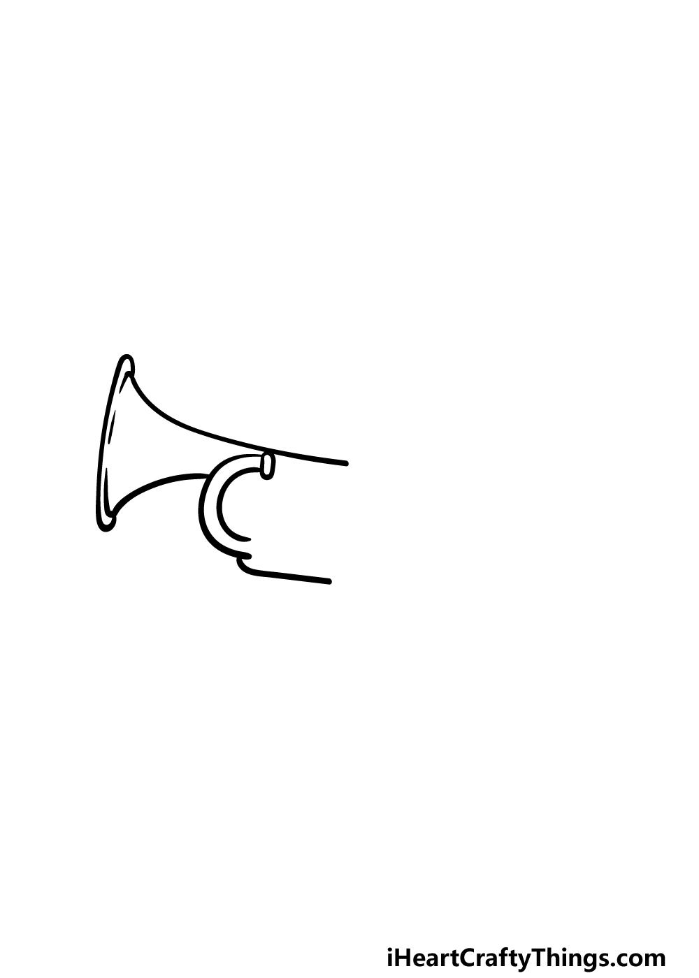 drawing a trumpet step 1