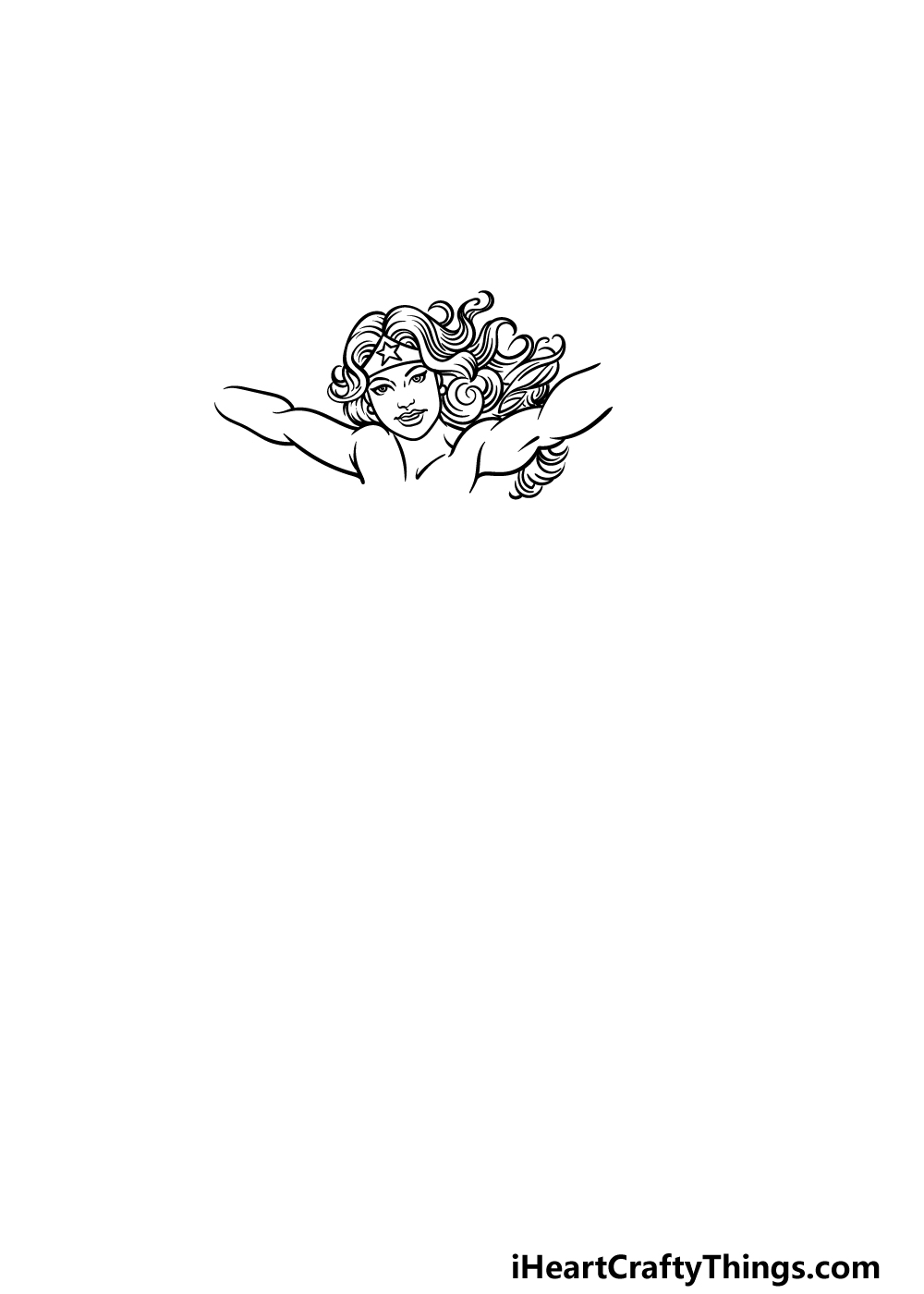 drawing Wonder Woman step 2