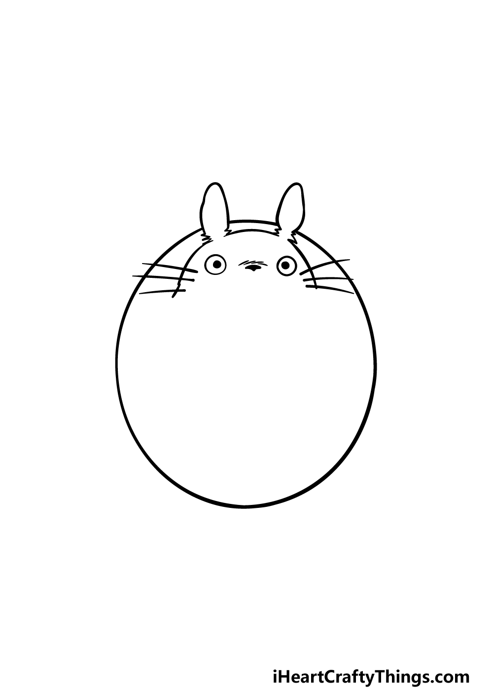 drawing Totoro step 2
