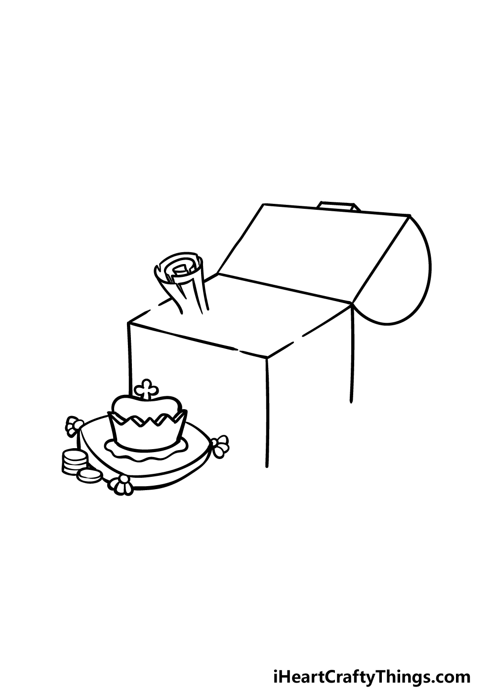 drawing a treasure chest step 2