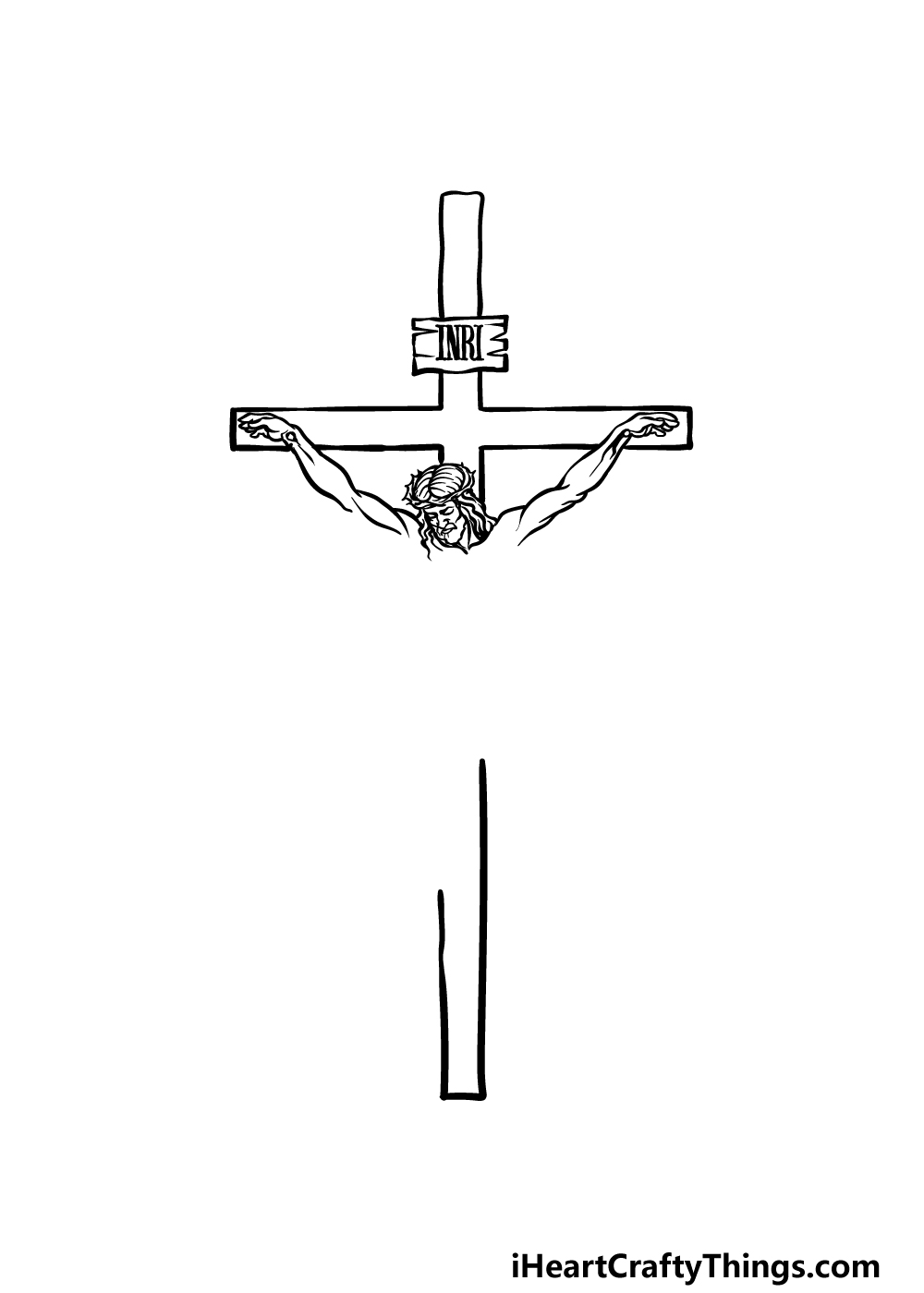 drawing Jesus On The Cross step 2