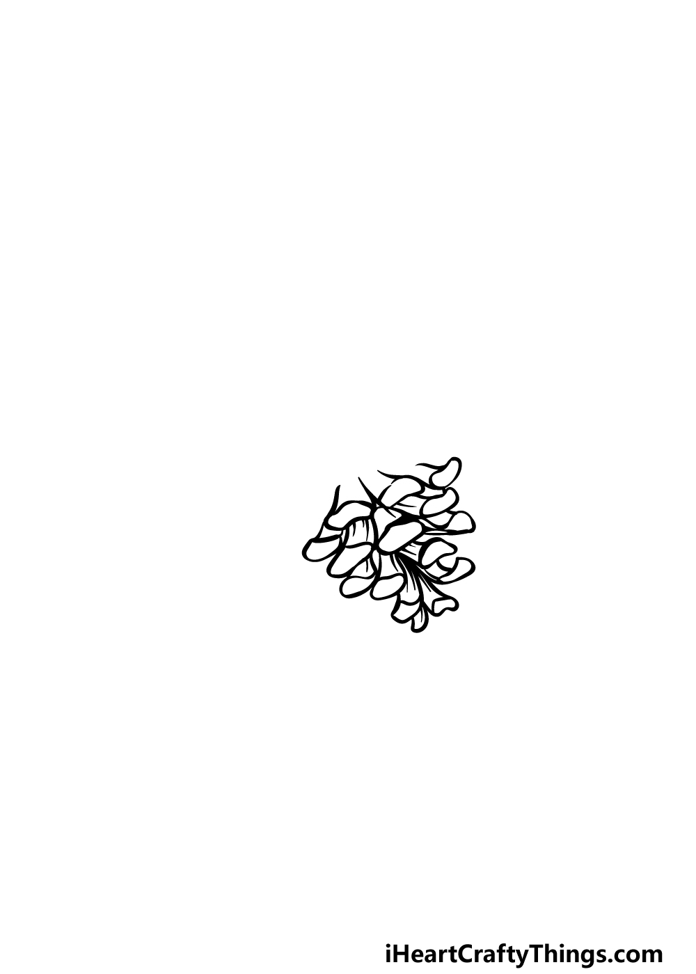 drawing pine cone step 2