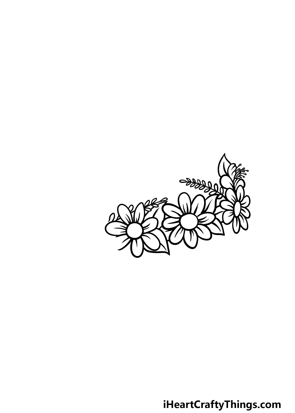 drawing a flower crown step 2