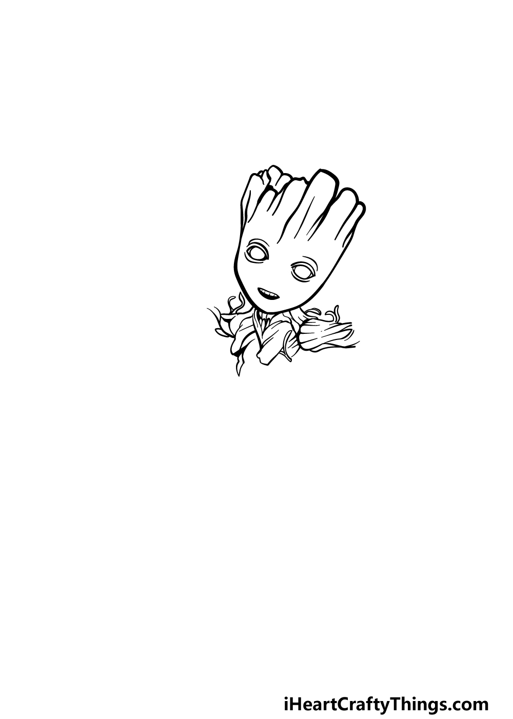 drawing Baby Groot step 2
