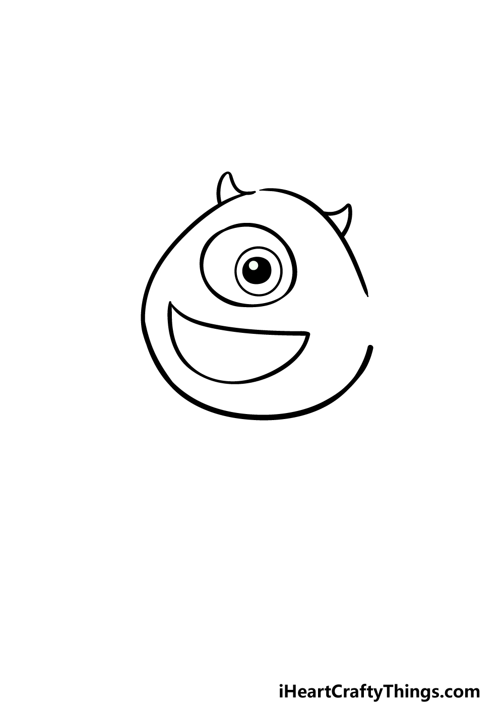 drawing Mike Wazowski step 2