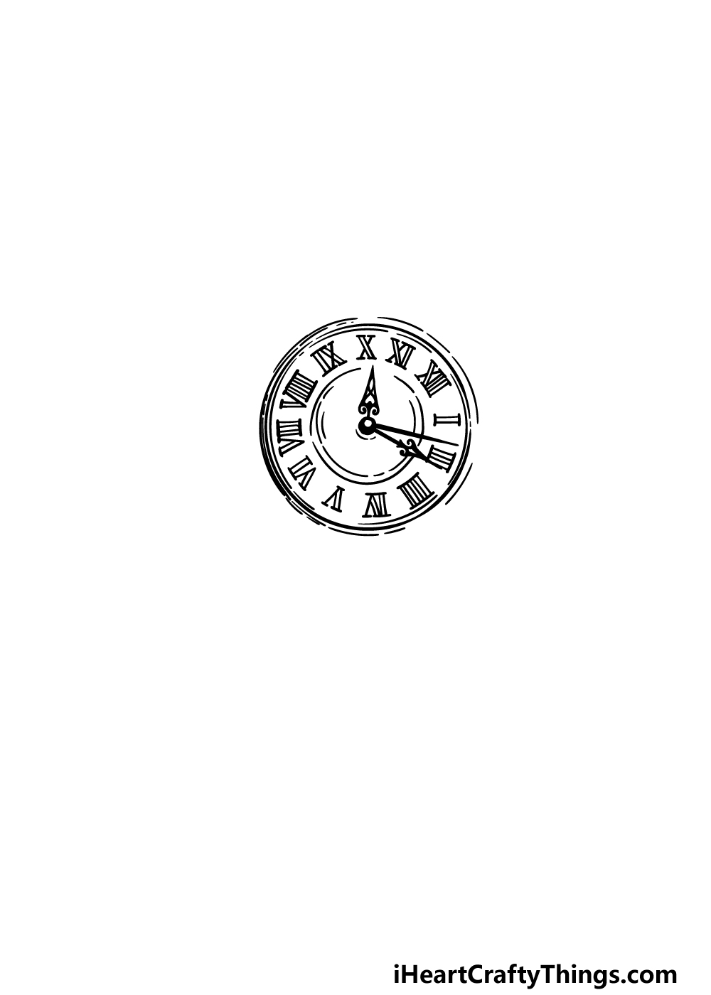 drawing a pocket watch step 2