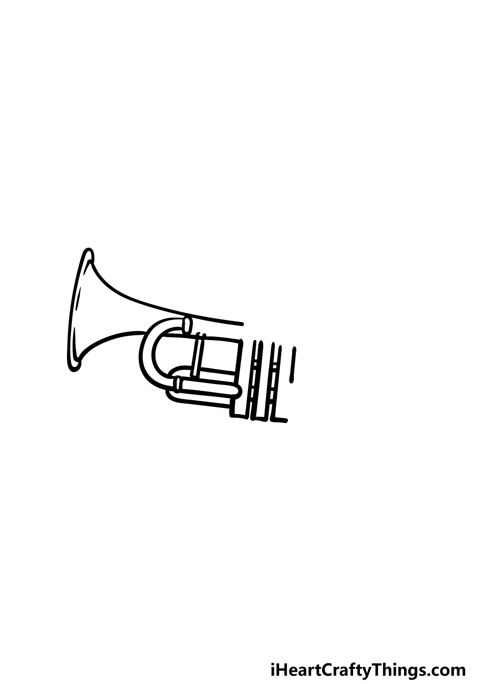 drawing a trumpet step 2
