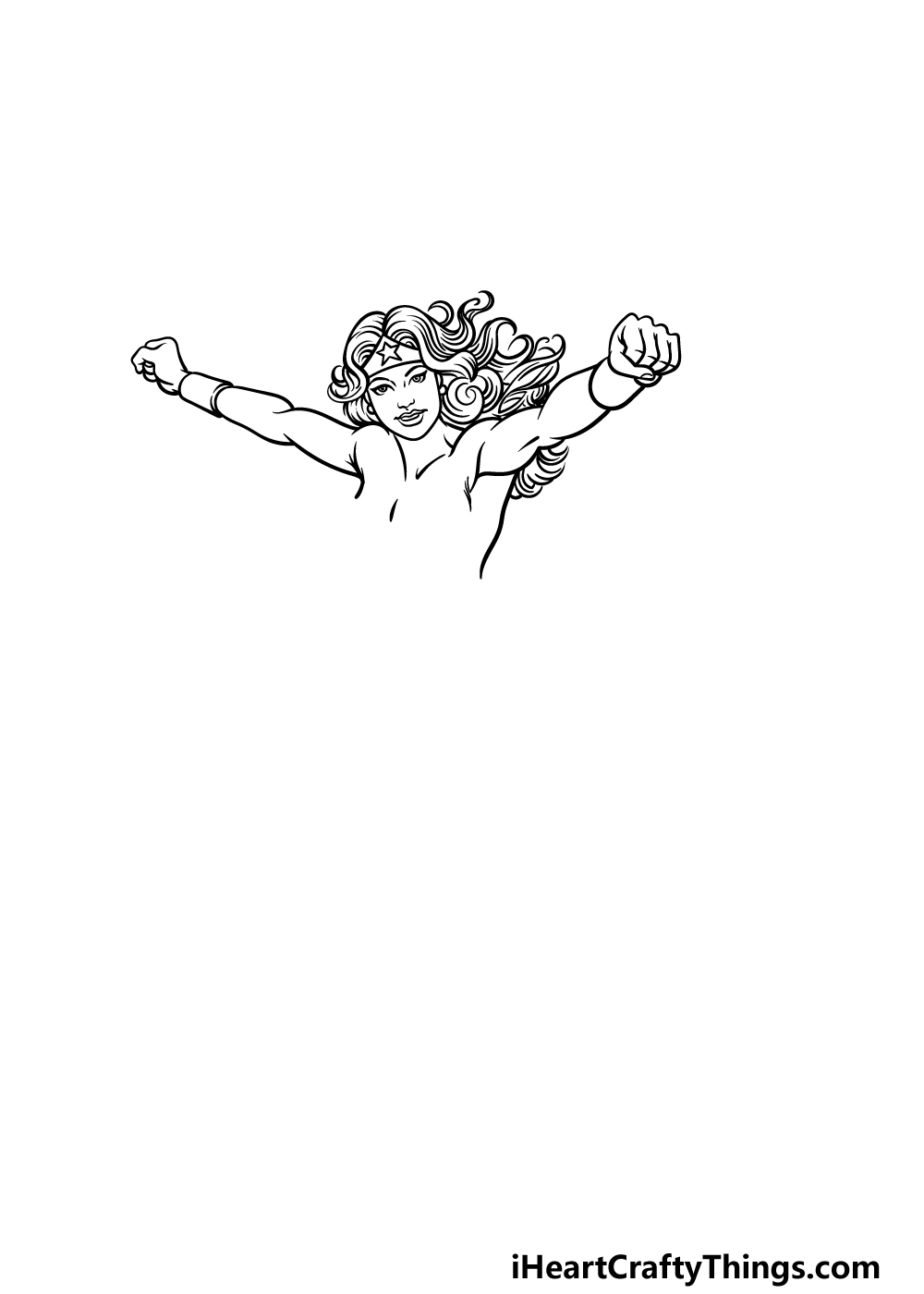 drawing Wonder Woman step 3