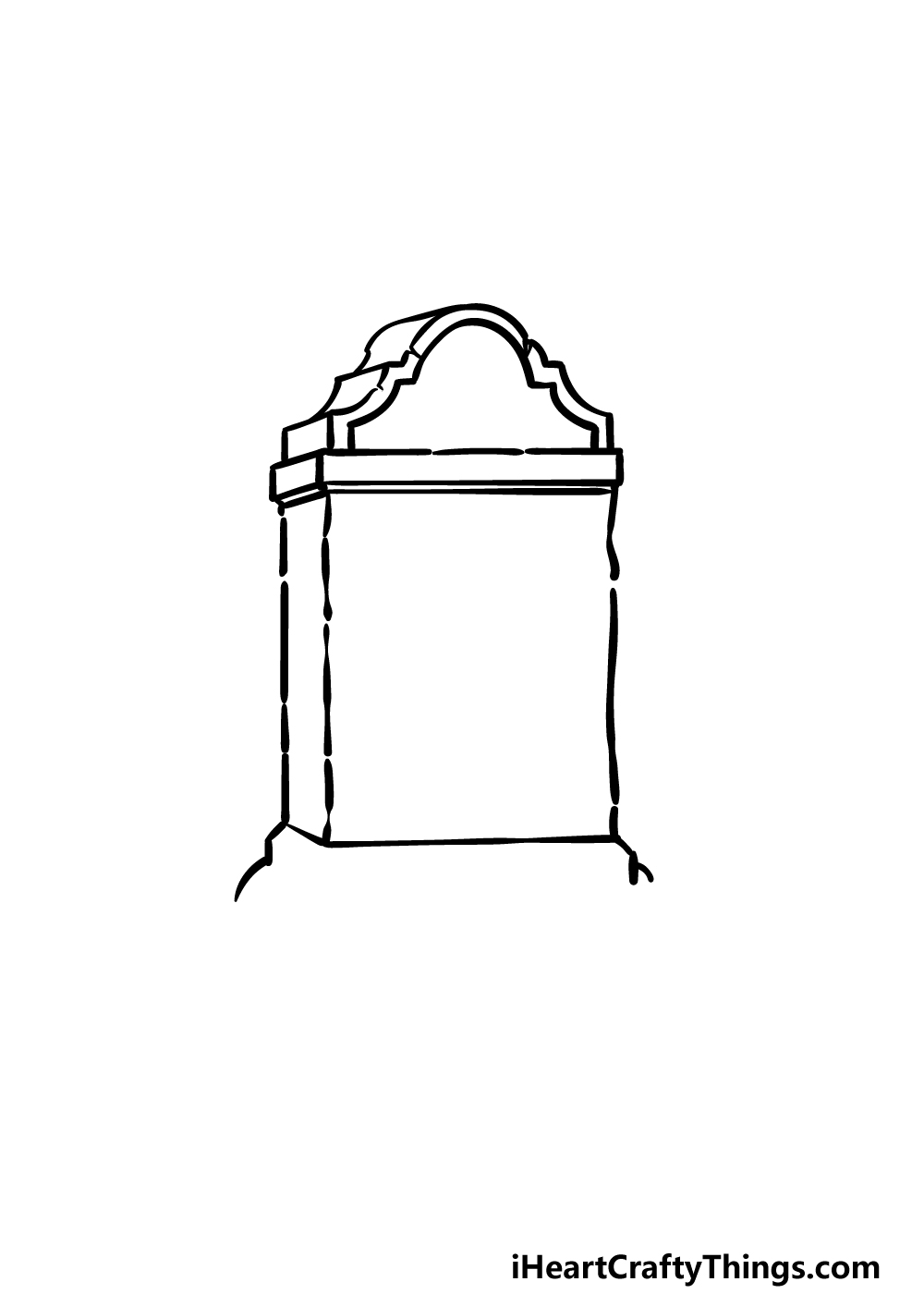 drawing a tombstone step 3