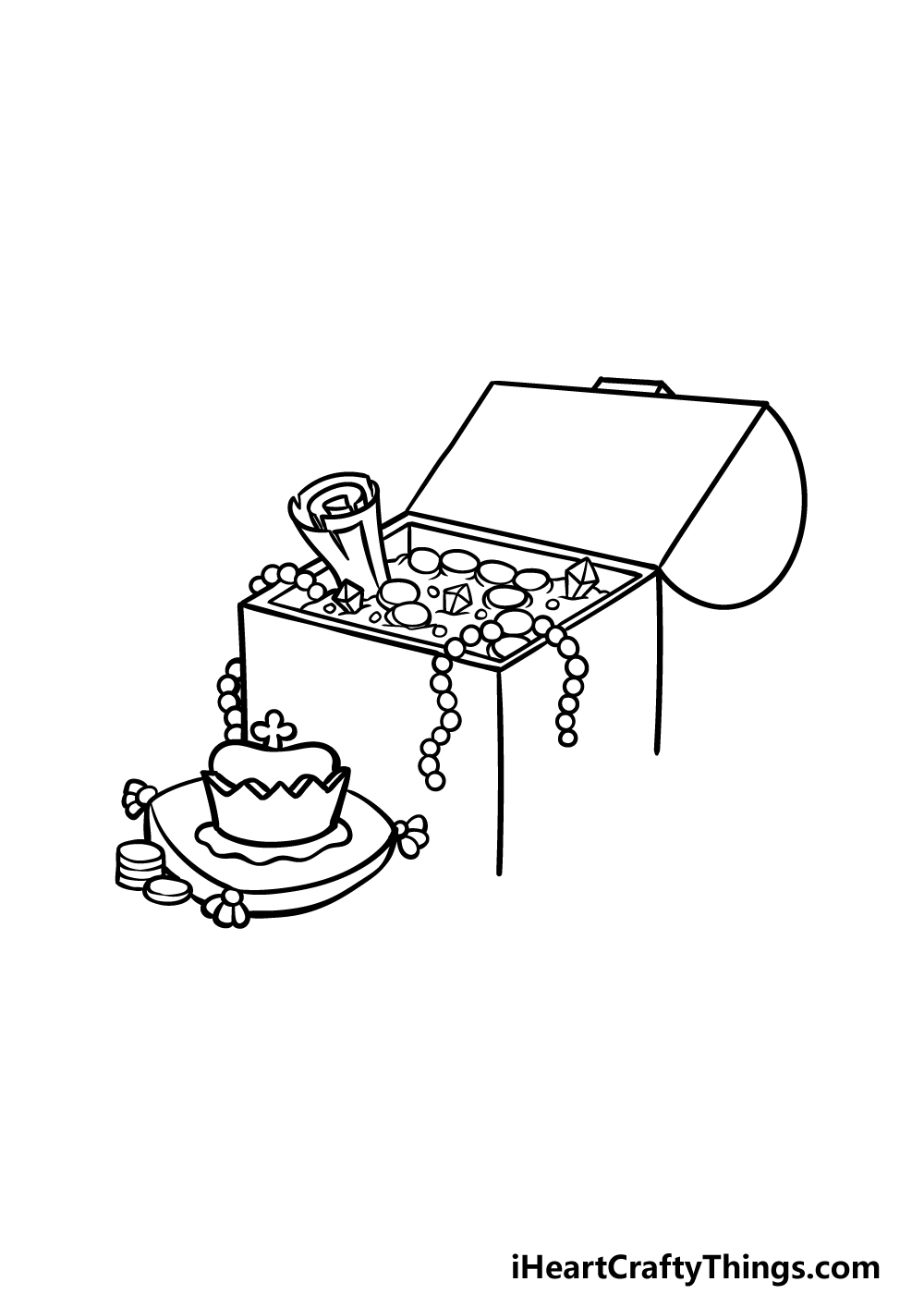 drawing a treasure chest step 3