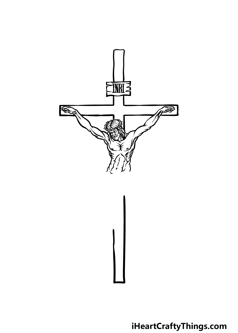 drawing Jesus on The Cross step 3