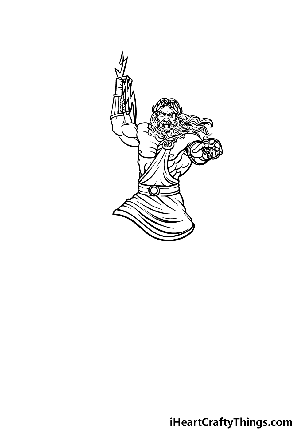 drawing Zeus step 3