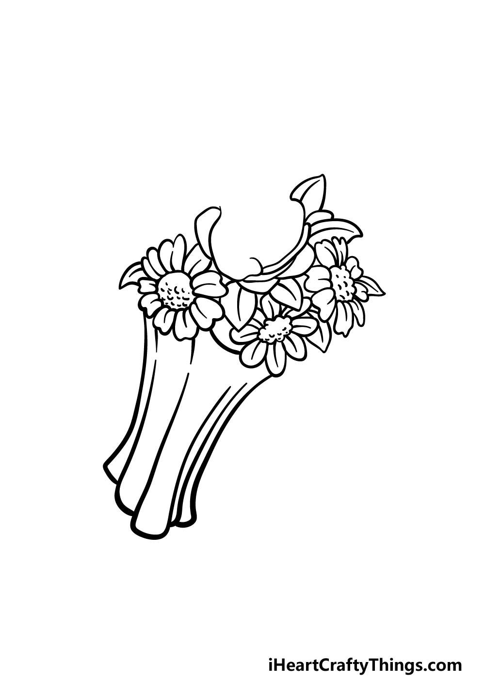 drawing a flower bouquet step 3