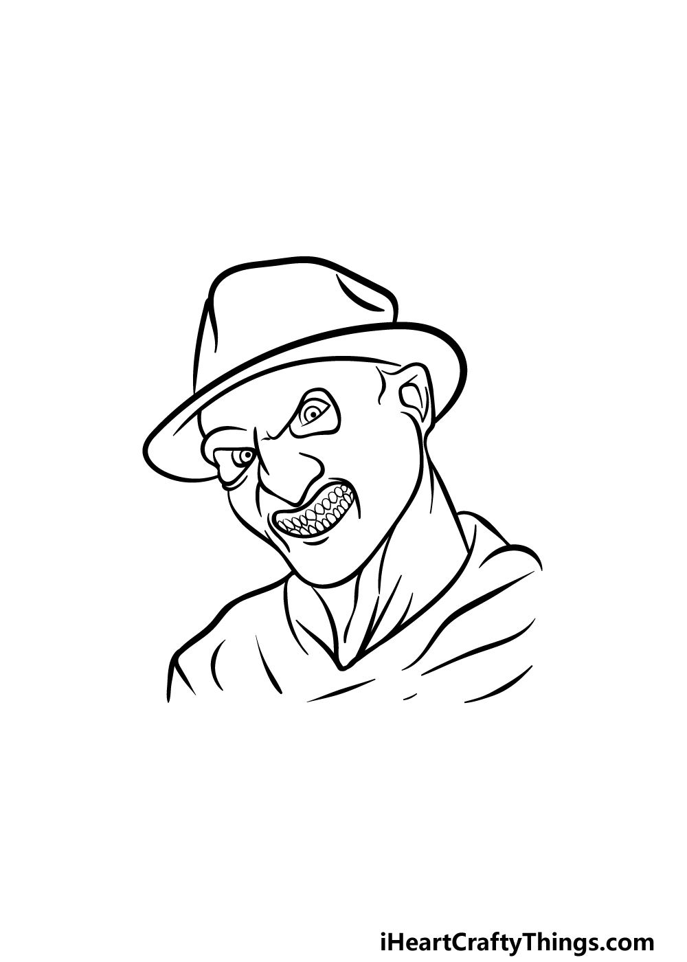 Drawing Freddy Krueger step 3
