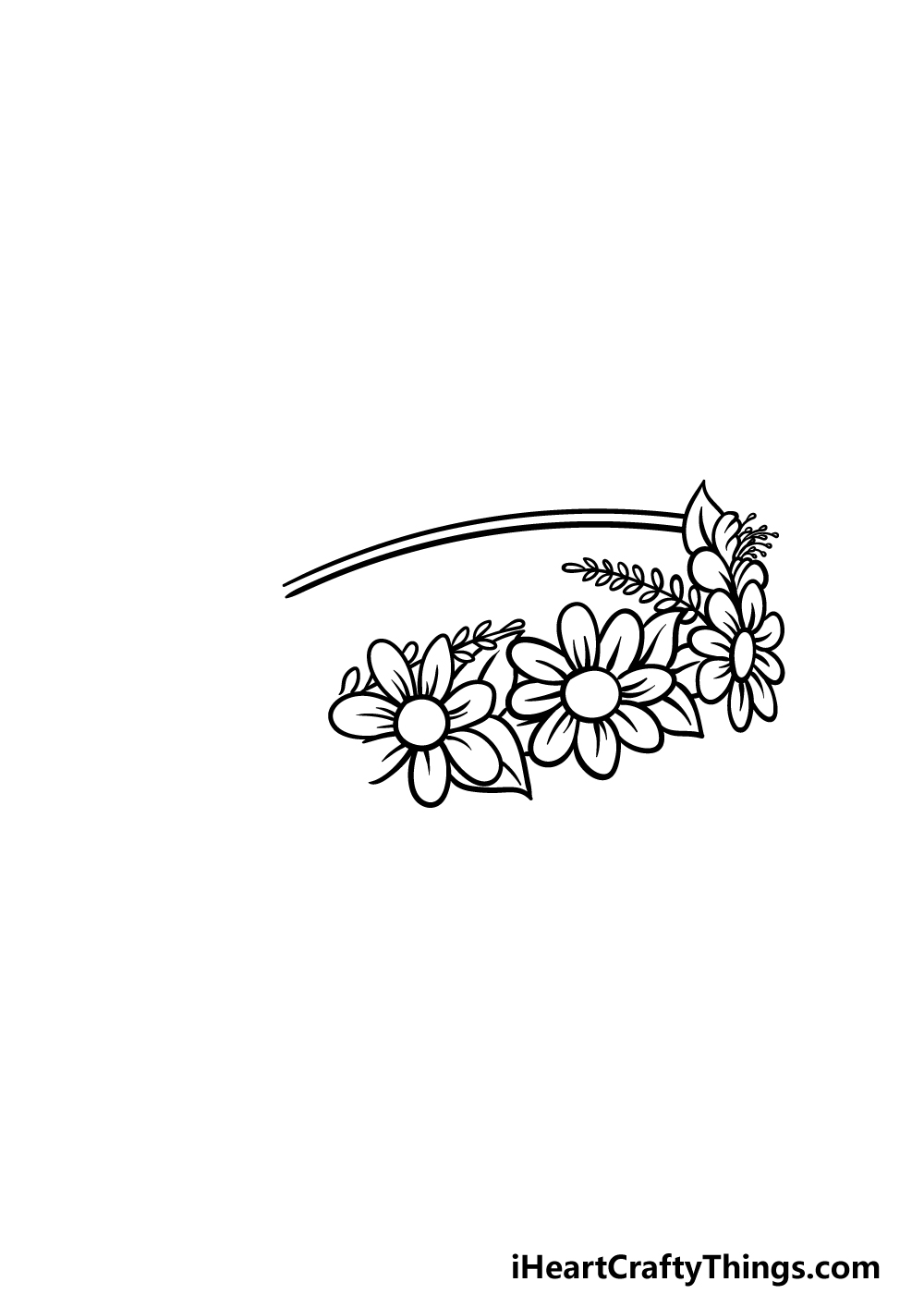 drawing a flower crown step 3