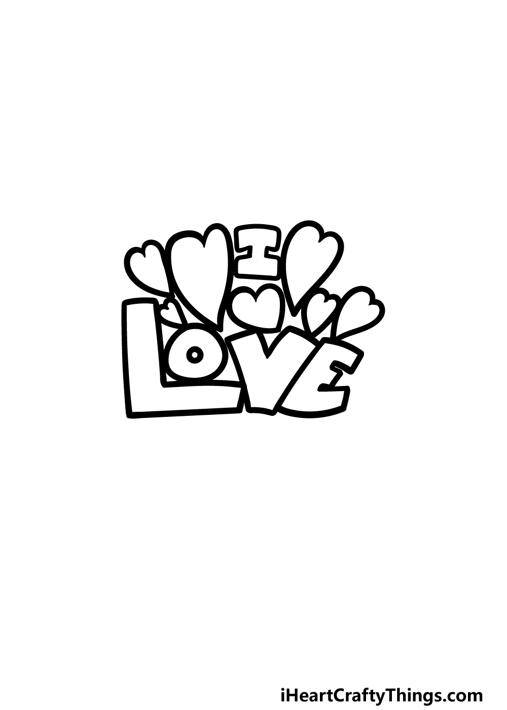drawing I Love You step 3
