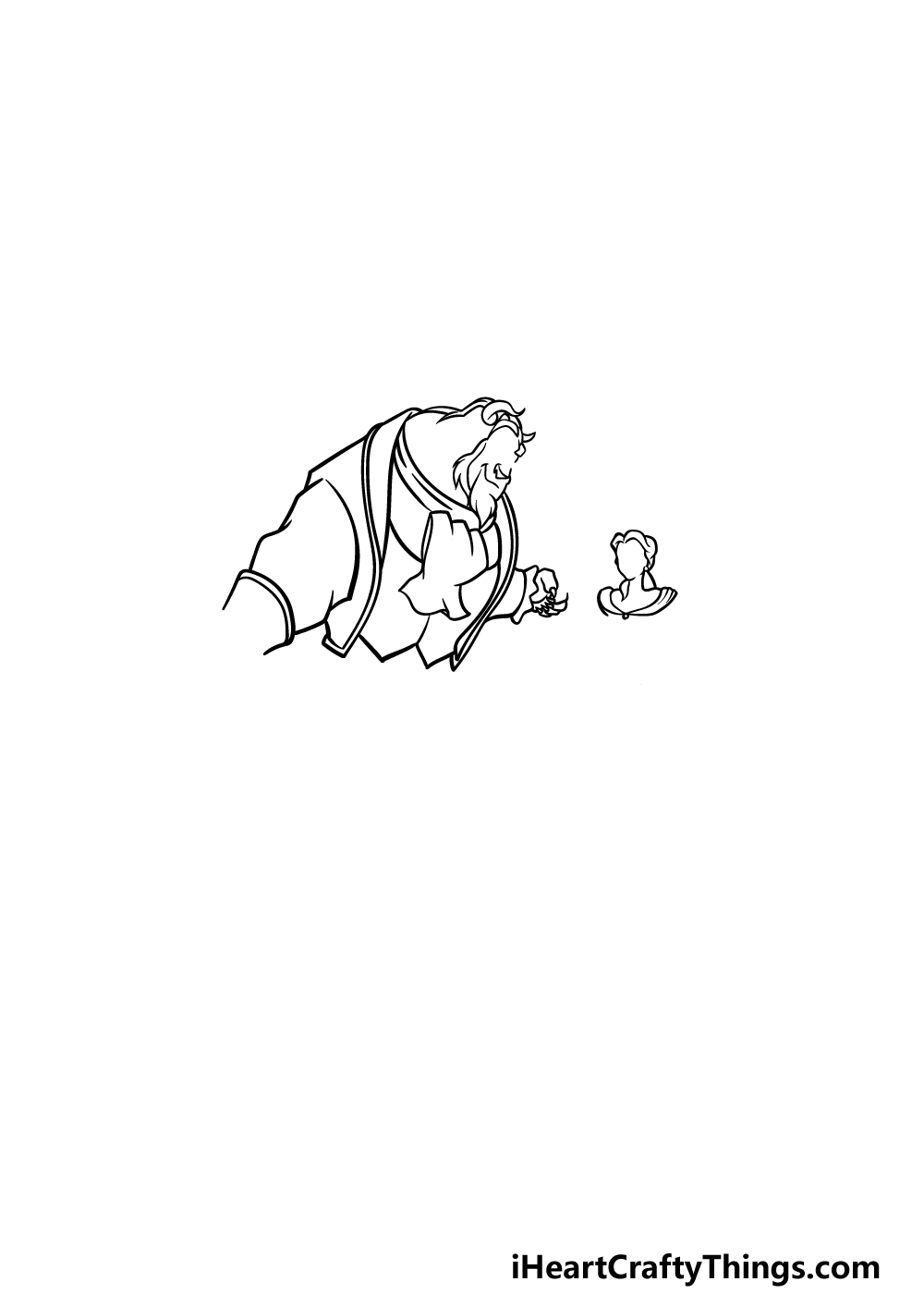 drawing Beauty and the Beast step 3