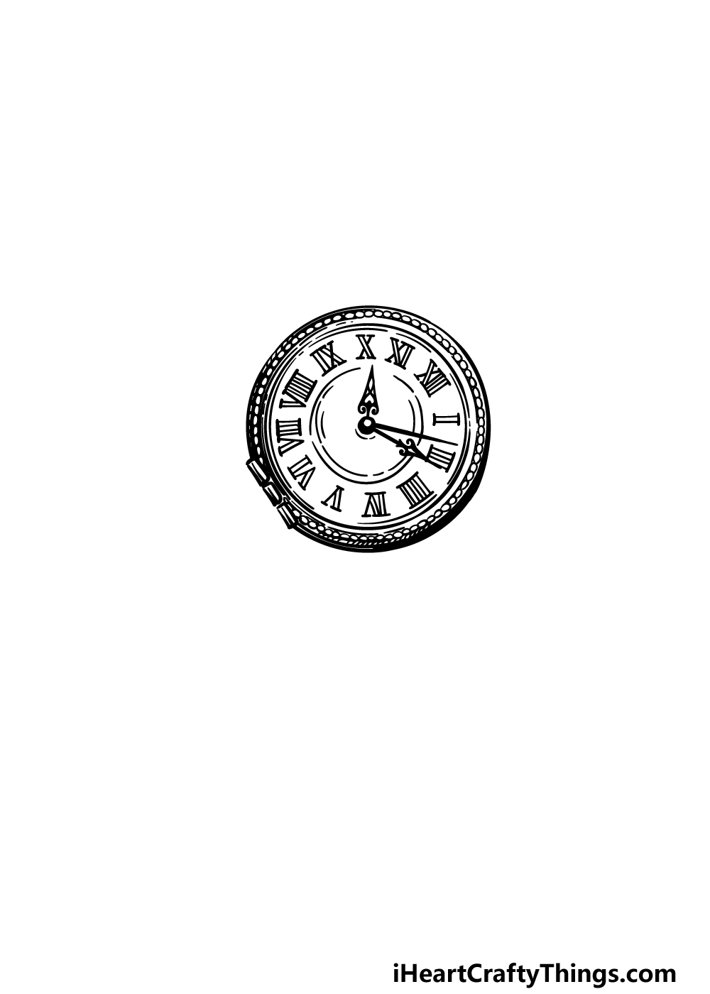 drawing a pocket watch step 3