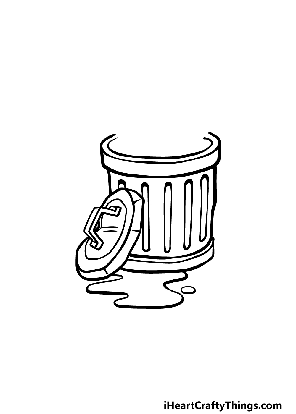 drawing a trash can step 4