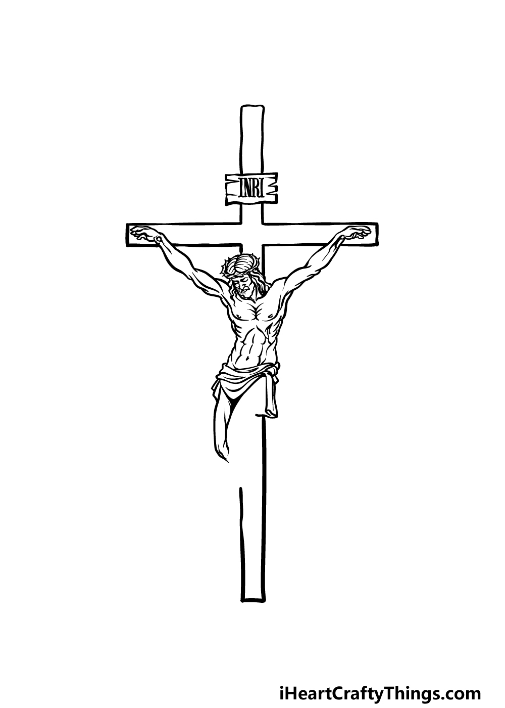 drawing Jesus on The Cross step 4