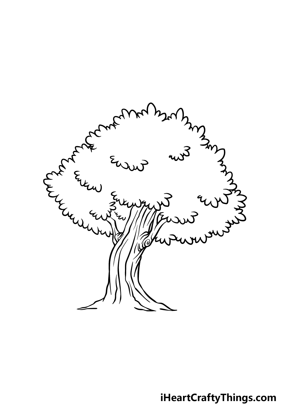 drawing an oak tree step 4