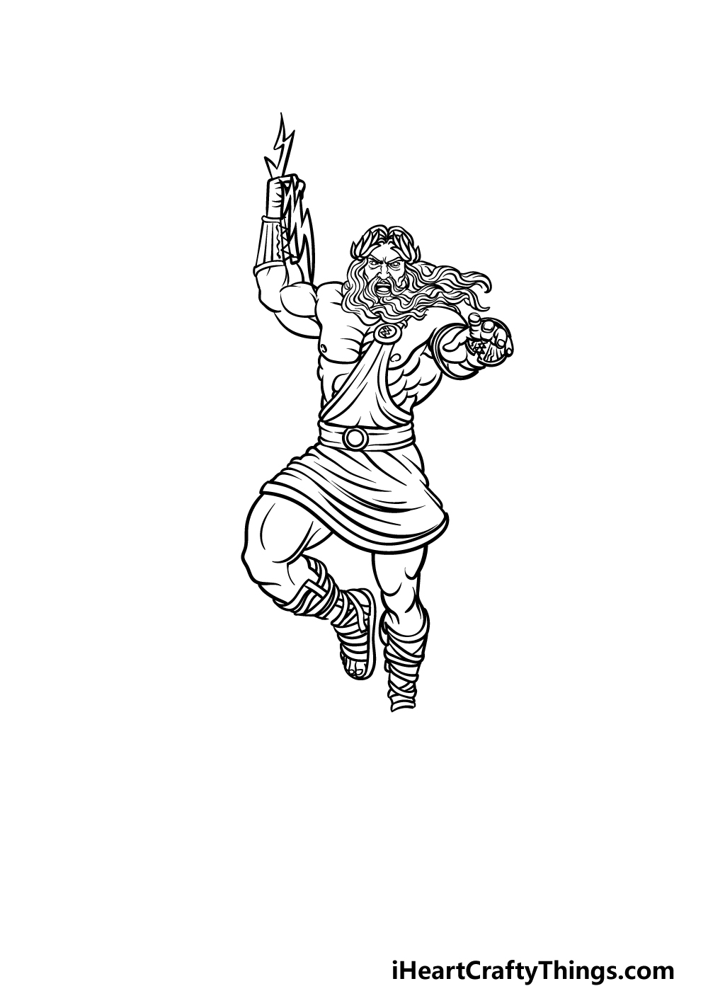 drawing Zeus step 4