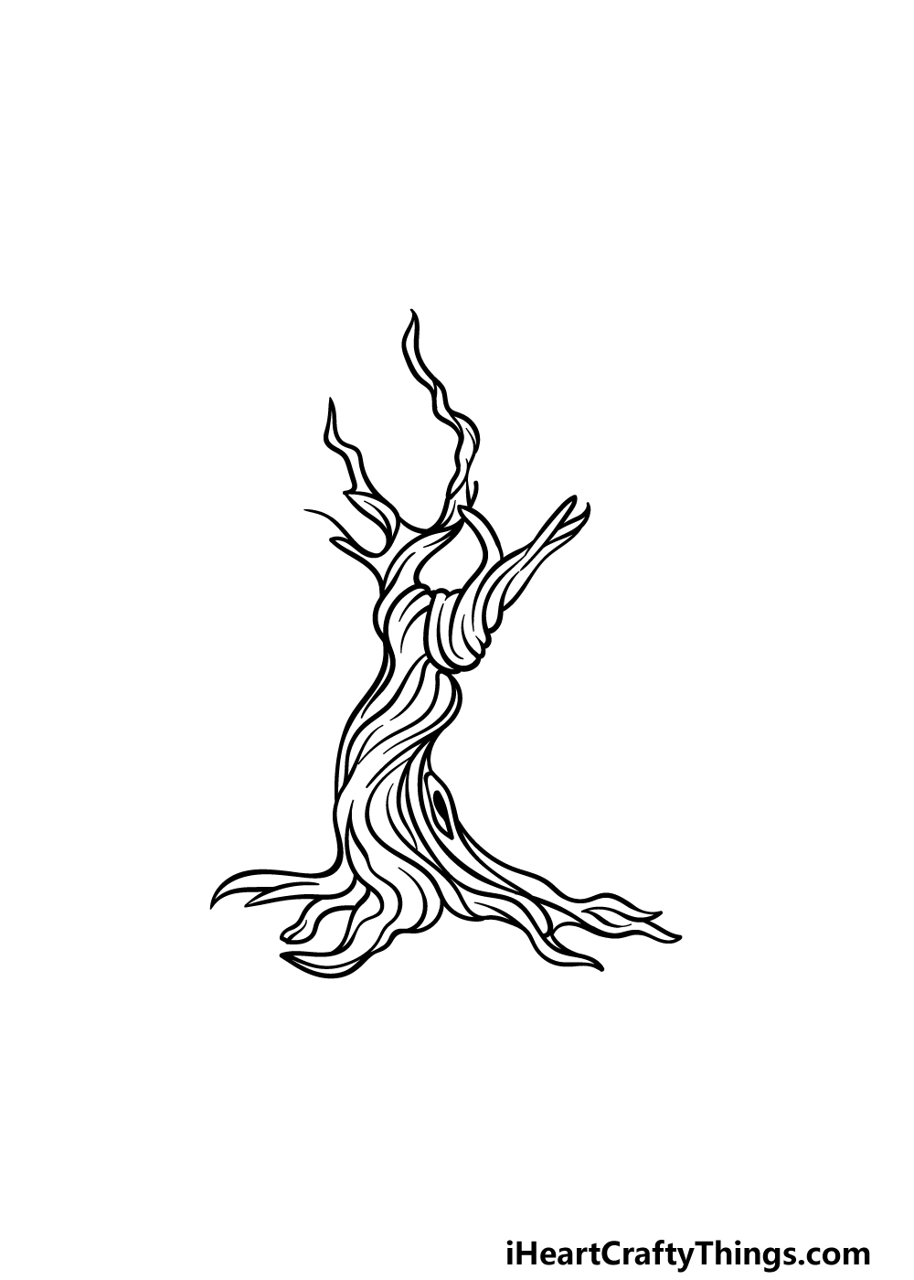 how to draw a dead tree step 4