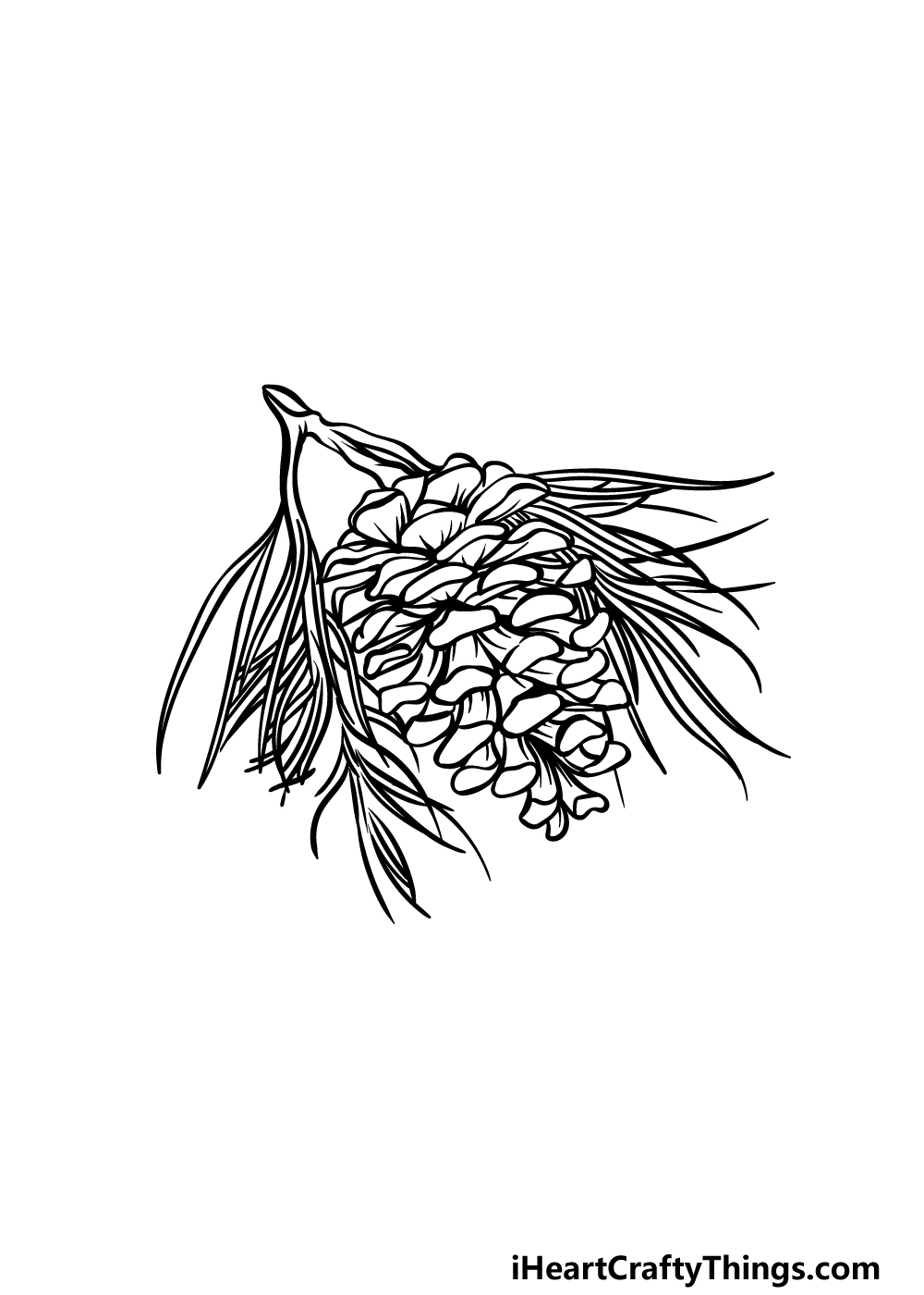 drawing pine cone step 4