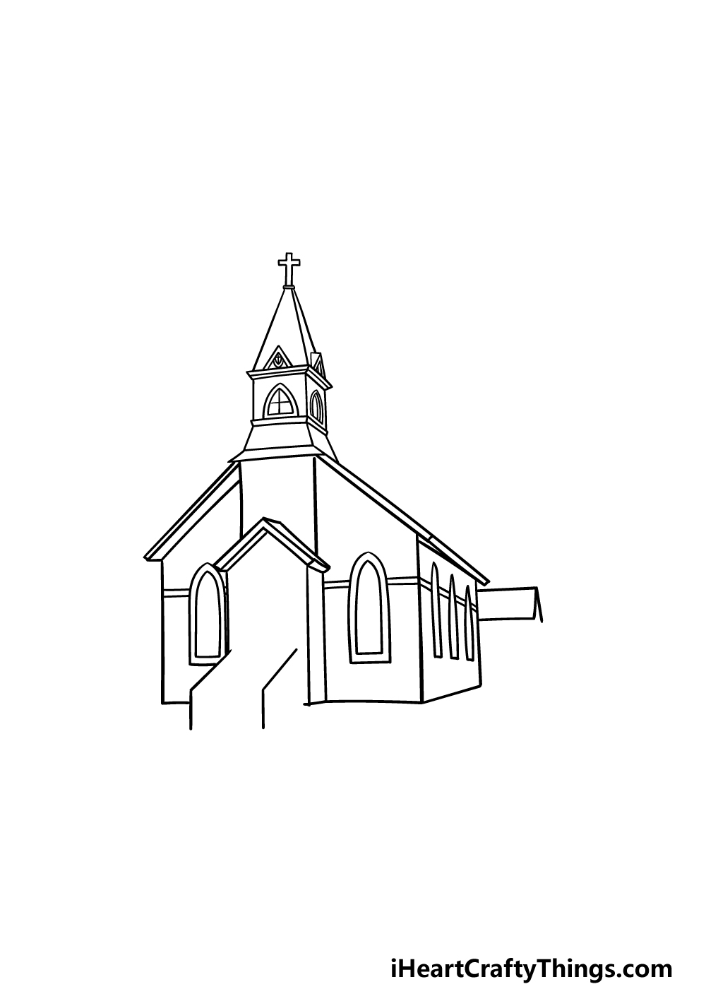 drawing a church step 4