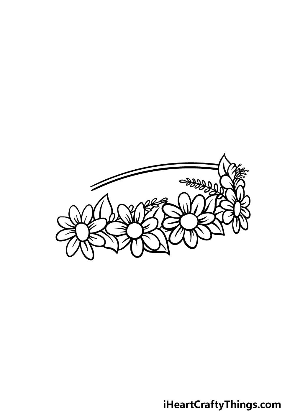 drawing a flower crown step 4