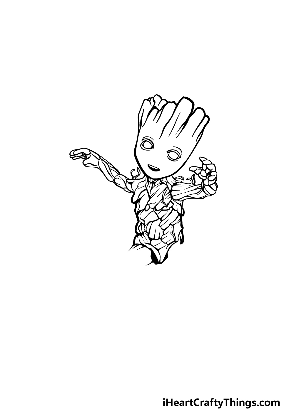 drawing Baby Groot step 4
