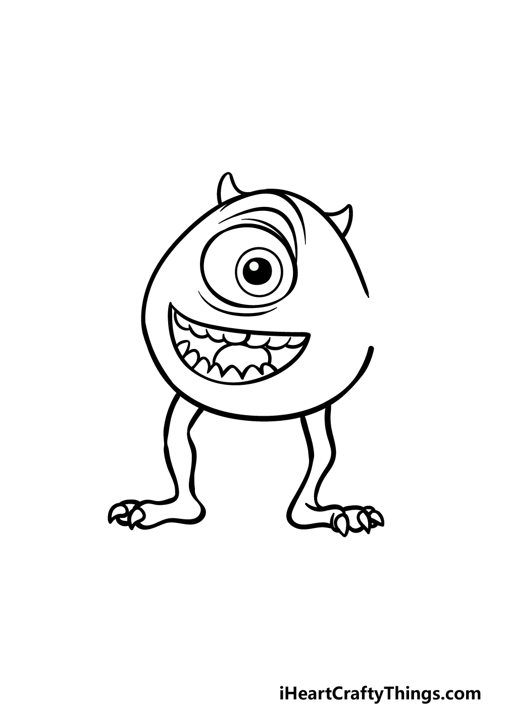 drawing Mike Wazowski step 4