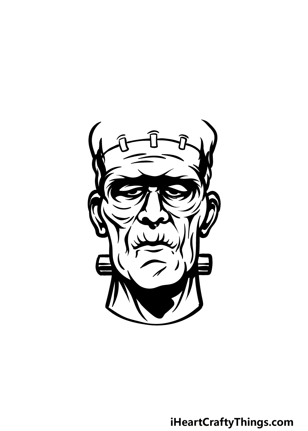 Drawing Frankenstein step 4