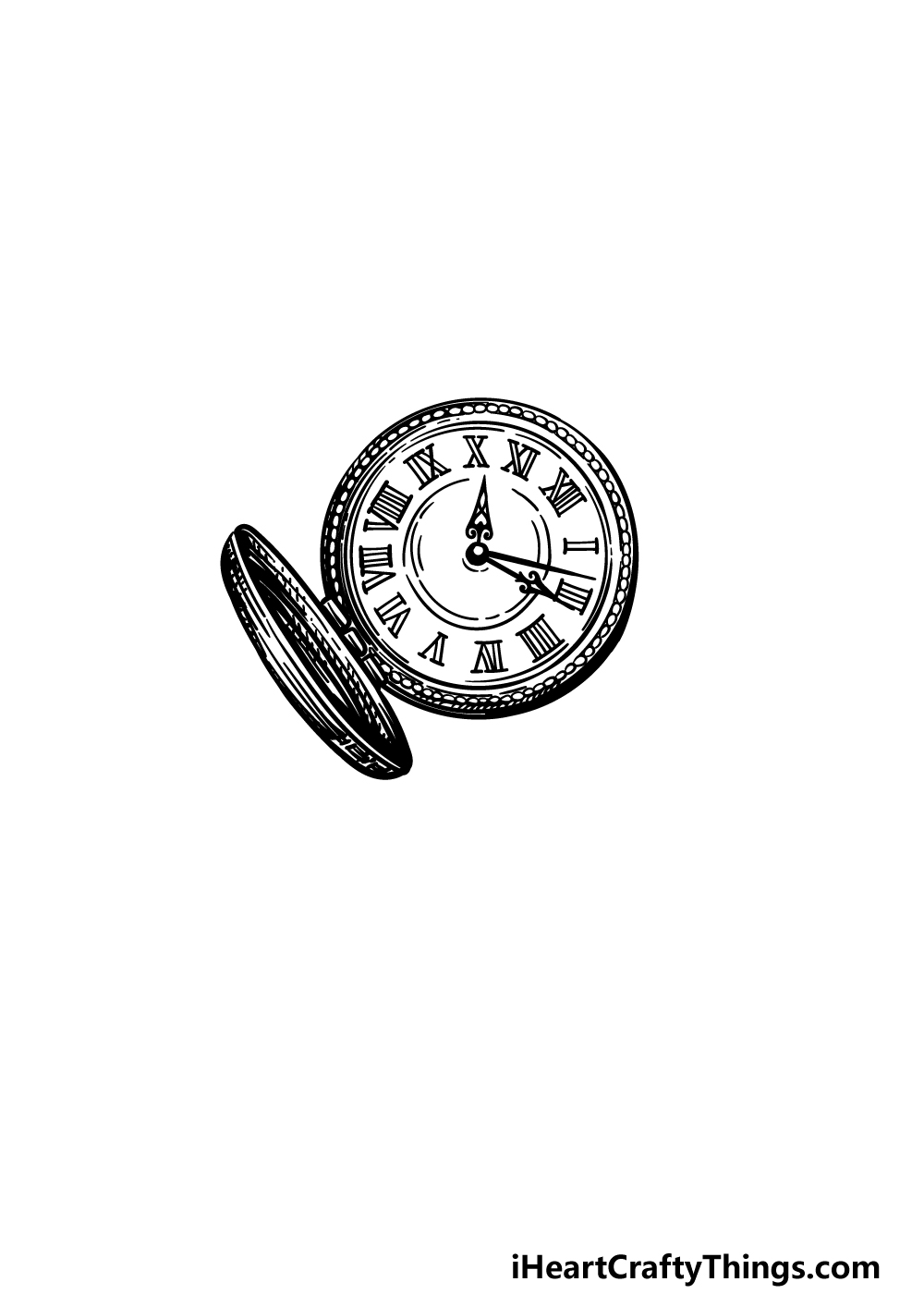 drawing a pocket watch step 4
