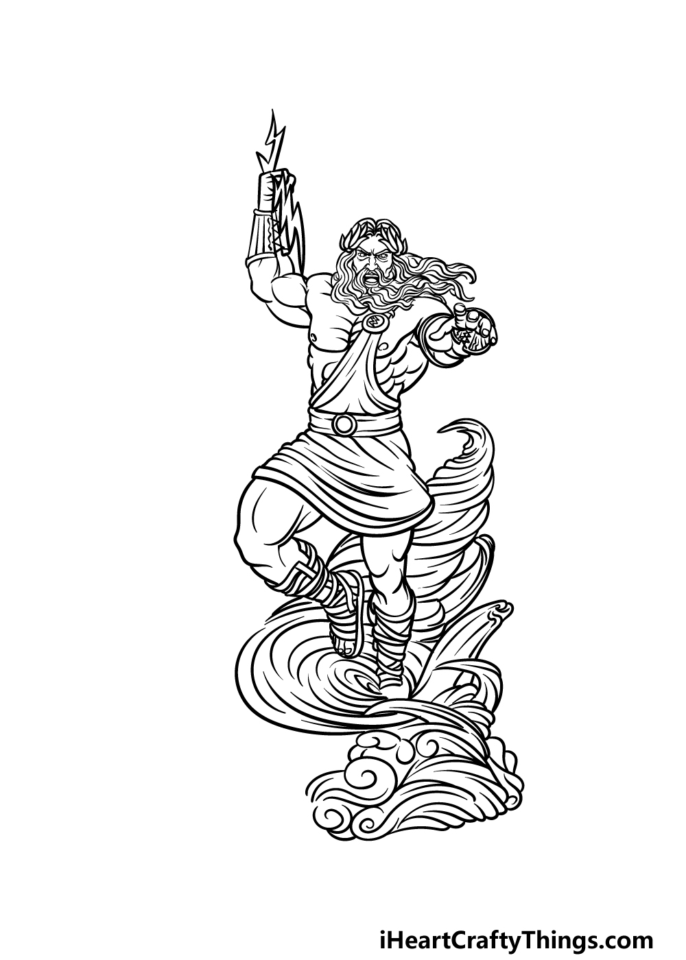 drawing Zeus step 5