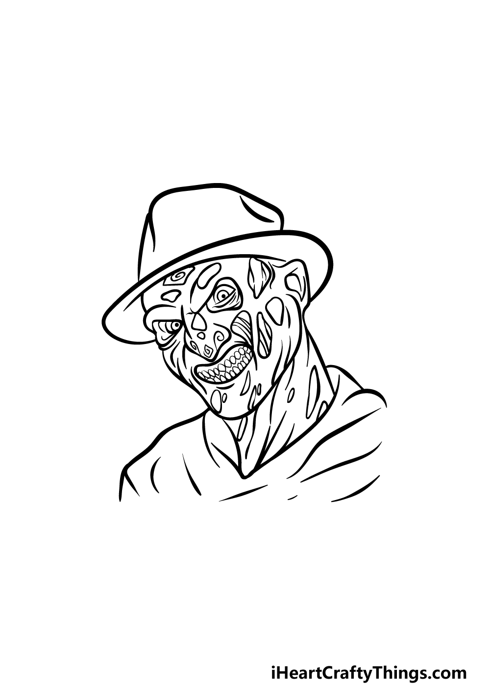 Drawing Freddy Krueger step 5