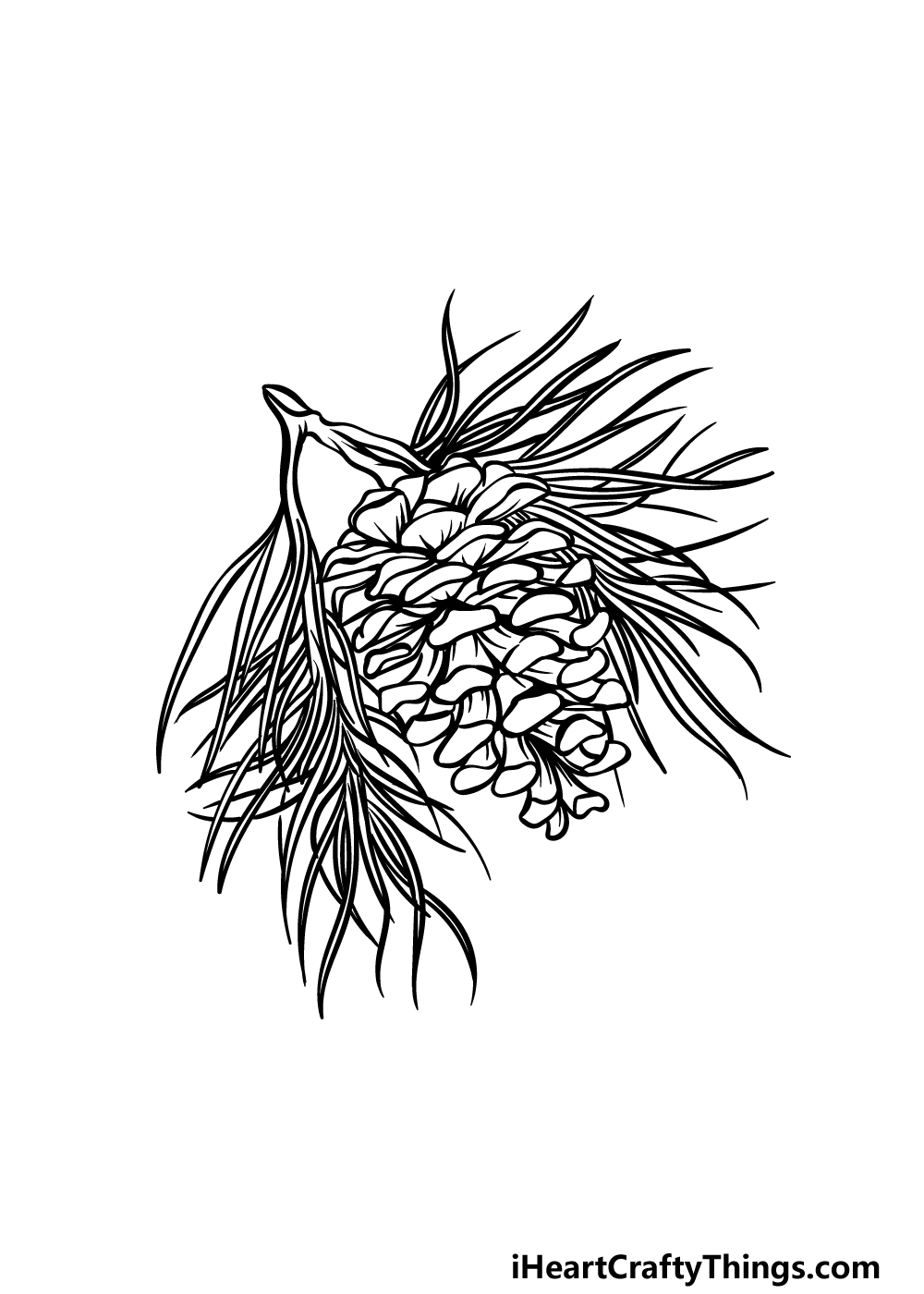 drawing pine cone step 5