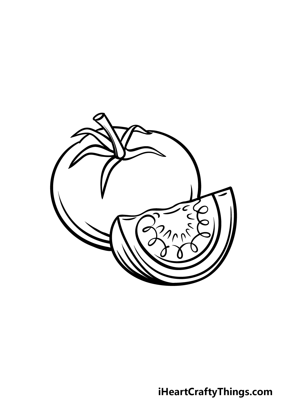 drawing a tomato step 5