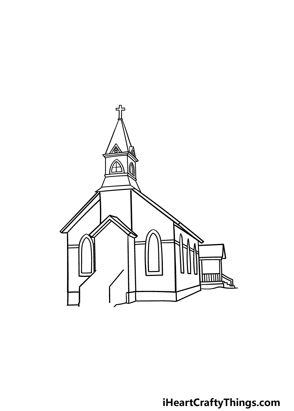 drawing a church step 5
