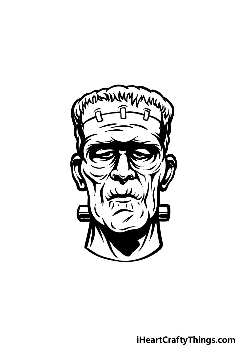 Drawing Frankenstein step 5