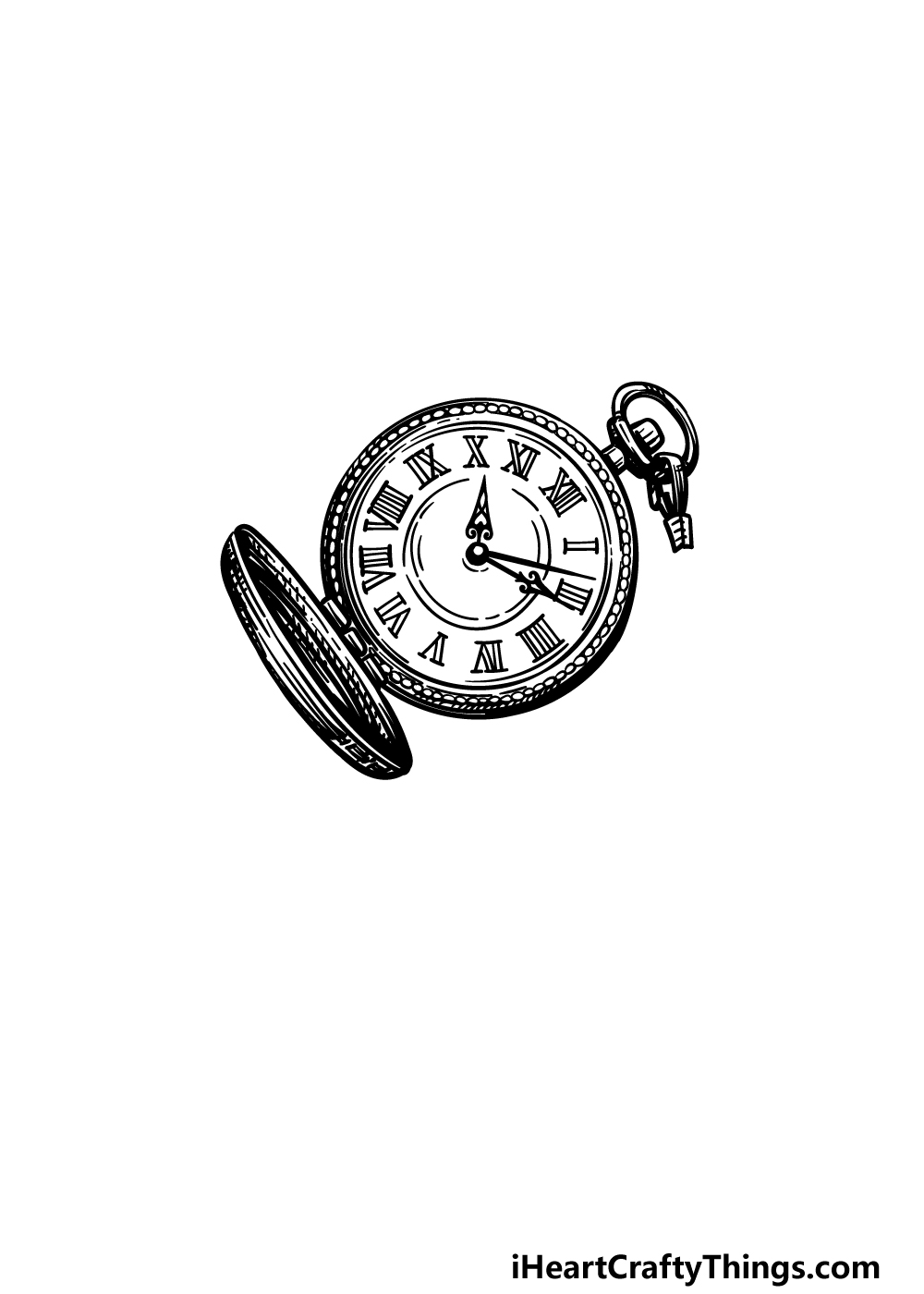 drawing a pocket watch step 5