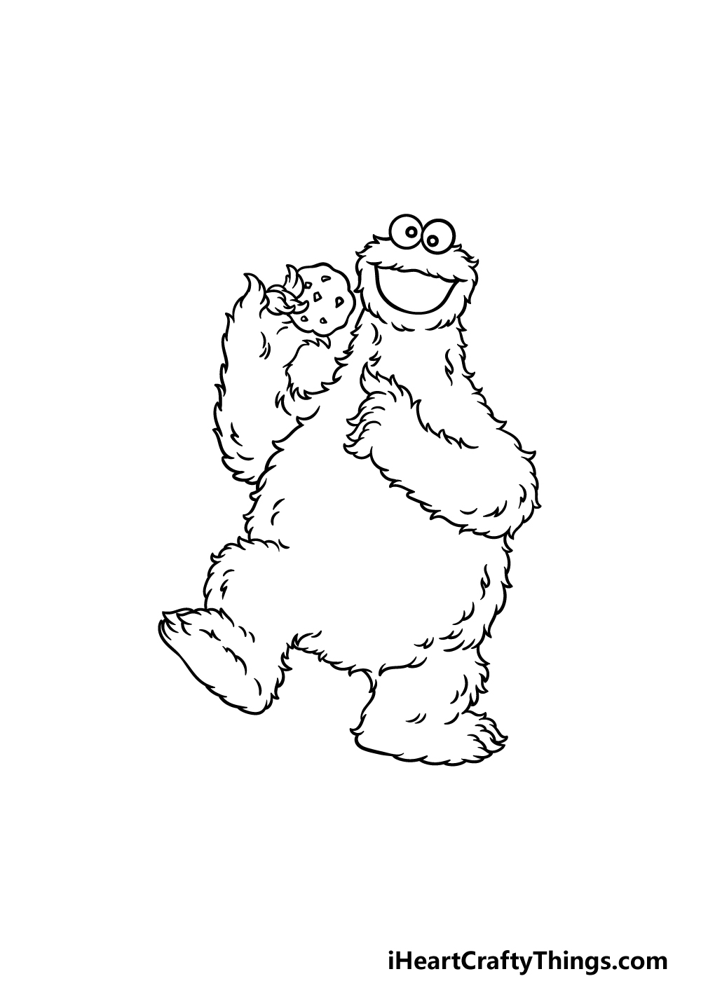 drawing a cookie monster step 5