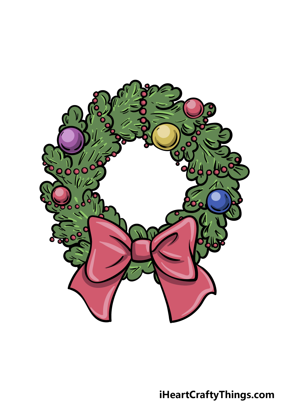 drawing a wreath step 6