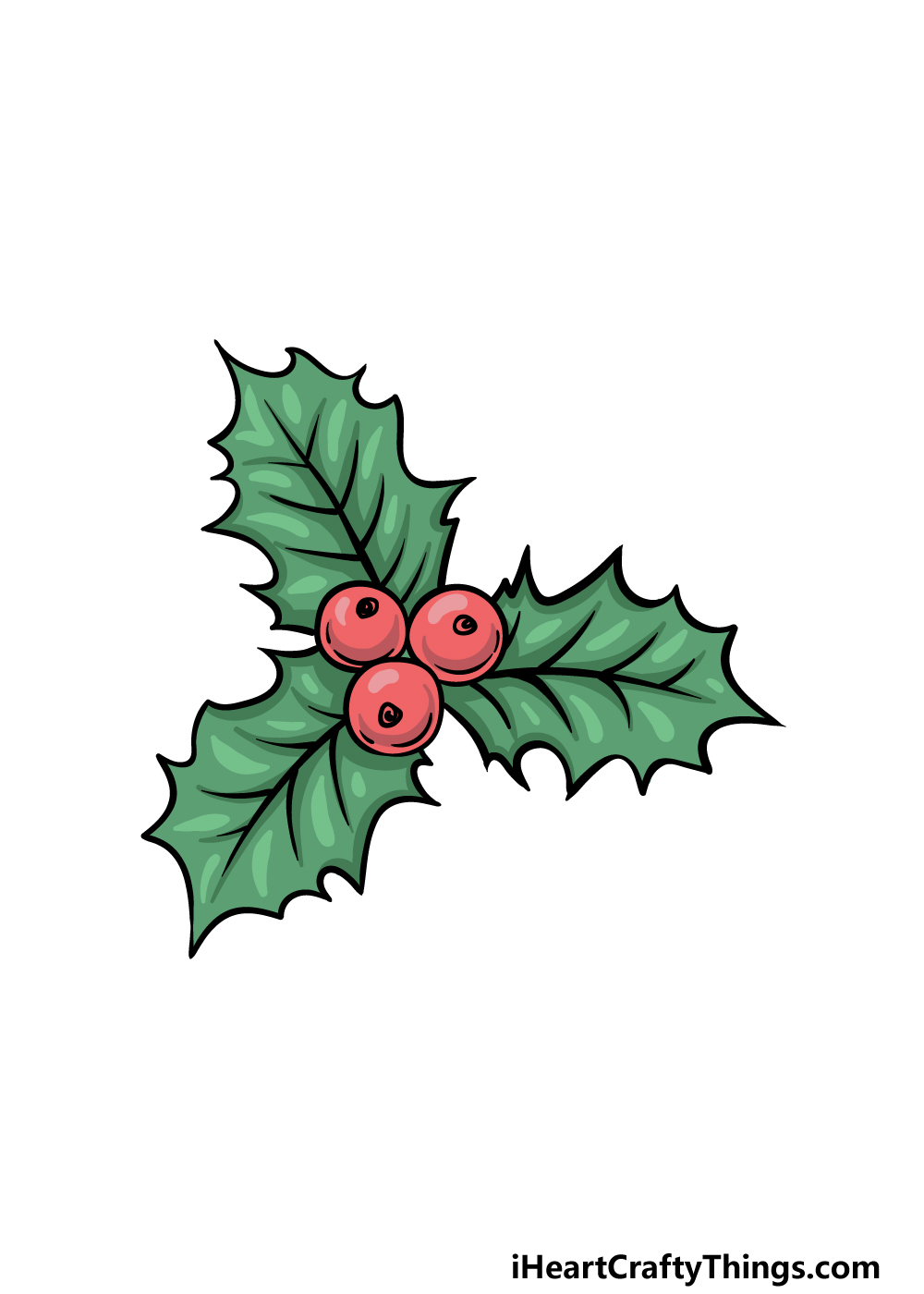 drawing a holly step 6